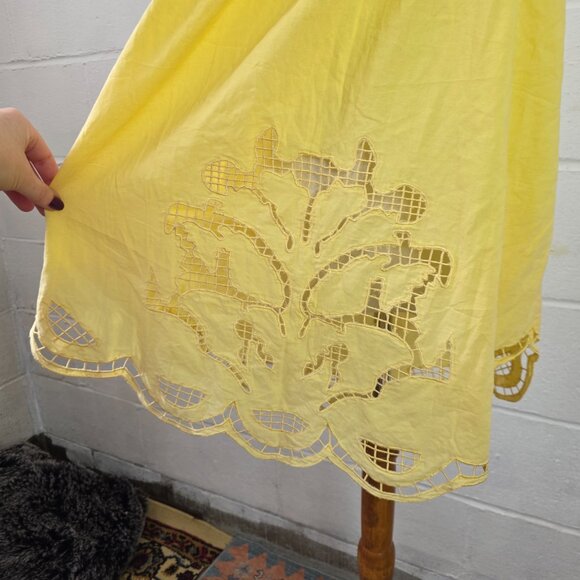 y2k Butter Yellow Pastel Coquette Boho Hippie Fairy Cottage Cowgirl Lacey Top - Picture 6 of 13